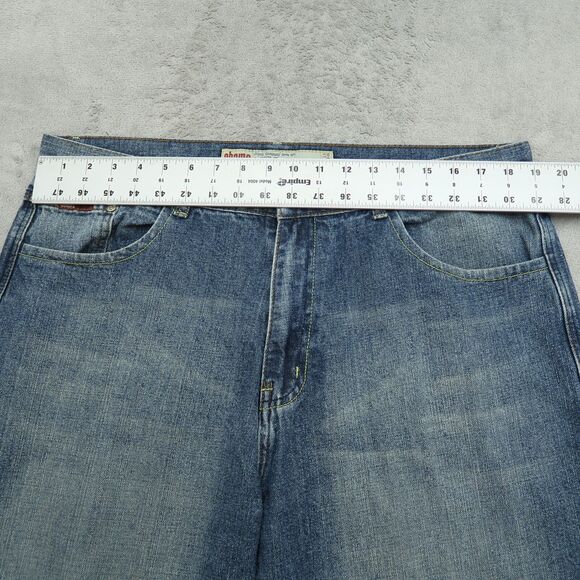 Chams Jeans Mens Size 38x31 Blue Relaxed Fit Denim Pants Stone Wash Medium - Picture 11 of 14